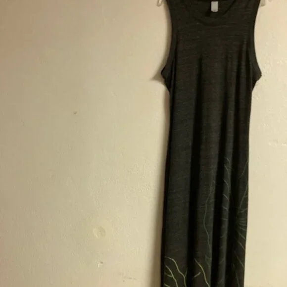 Kala Kanu O Ka Aina(Plants of the Land)Kalo Hawaii Maxi Dress Sleeveless Gray XL - Picture 5 of 16